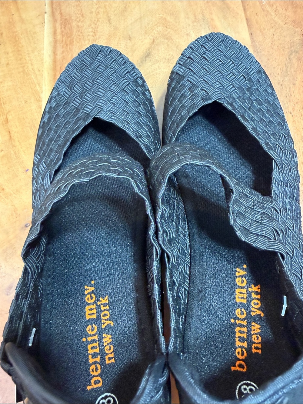 bernie mev. Minimalist Black Woven Mary Jane Platform Shoes NWT - Picture 9 of 11